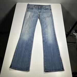 7 For All Mankind Jeans Women’s 29 Dojo Wide Leg Flare Made In USA Y2K Denim